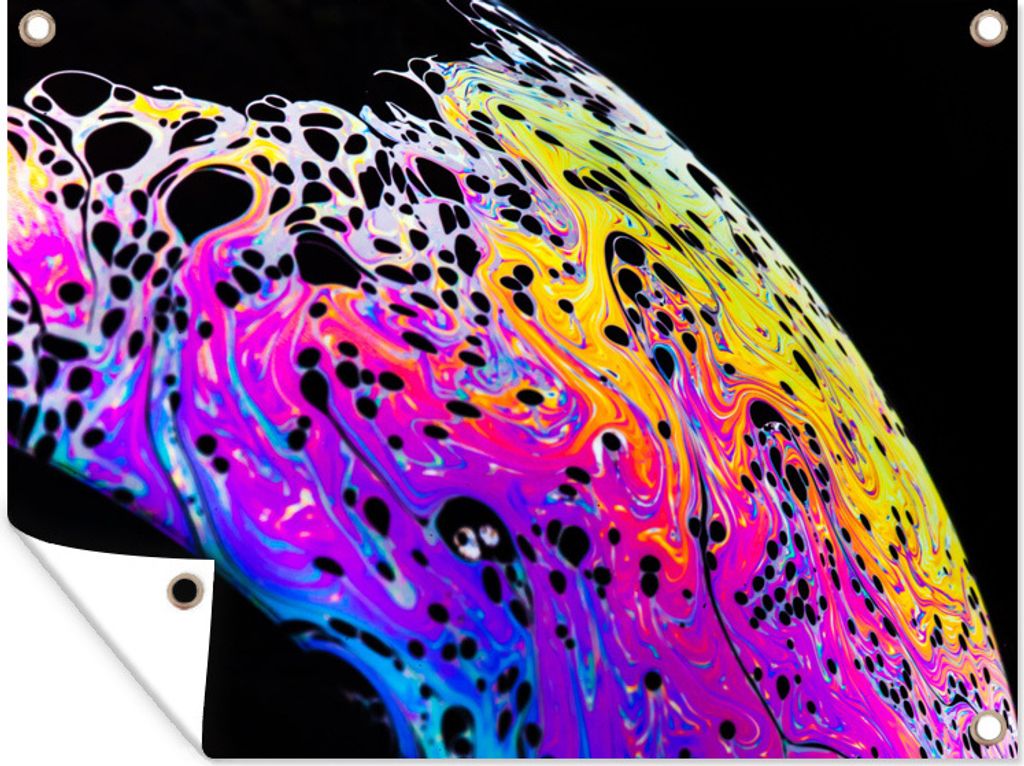 MuchoWow 80x60 cm Outdoor-Poster Gartendeko Sichtschutz Garten Poster für den Garten Nahaufnahme einer Blase