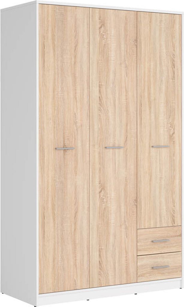 BLACK RED WHITE Kleiderschrank Nepo Plus | Kleiderschrank Schrank Garderobe | 54,5 x 118,5 x 197 cm, Weiss