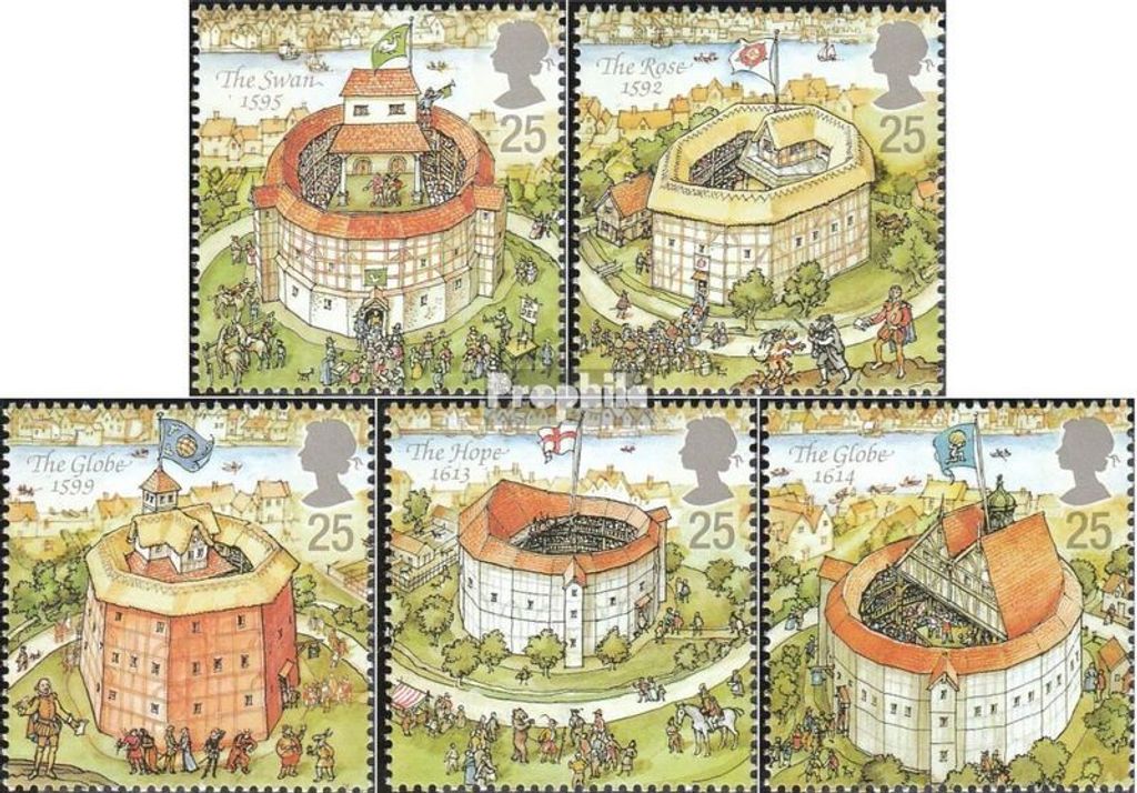 Briefmarken Großbritannien 1995 Mi 1580-1584 (kompl.Ausg.) postfrisch Globe-Theater