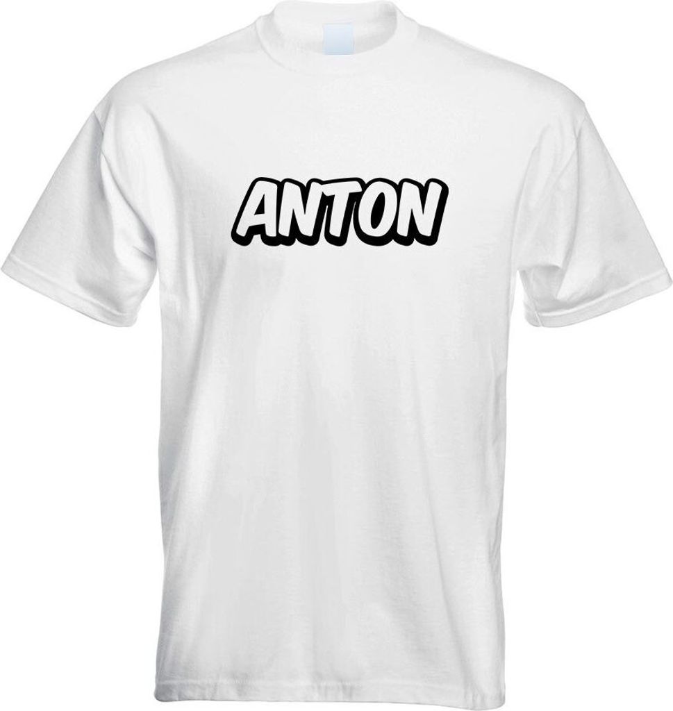 Kiwistar - T-Shirt - Weiss - Anton Vorname Jungen Motiv Bedruckt Funshirt Design Print - mit Motiv Bedruckt - Funshirt Design - Sport - Freizeit - ...