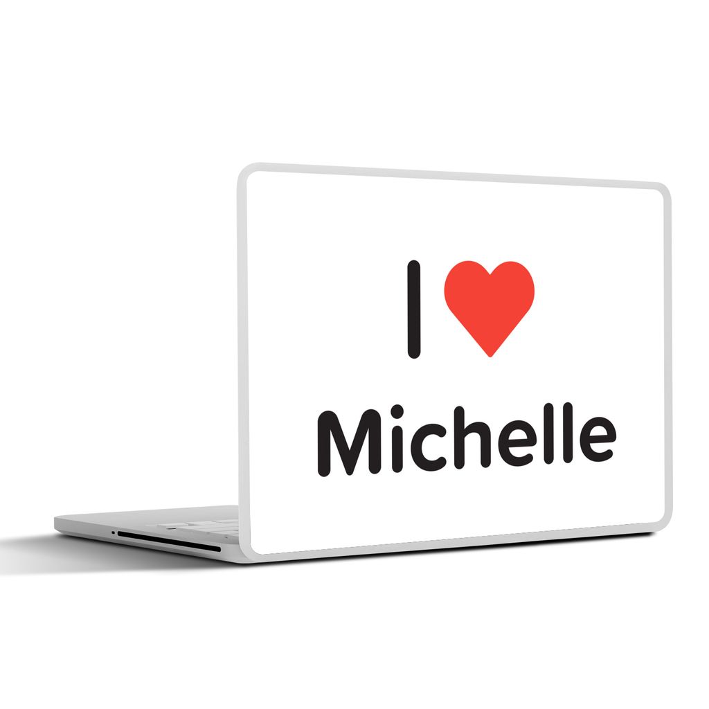 MuchoWow Laptop Aufkleber Sticker Cover Ich liebe - Michelle - Mädchen 25x18 cm - Laptop-Deko