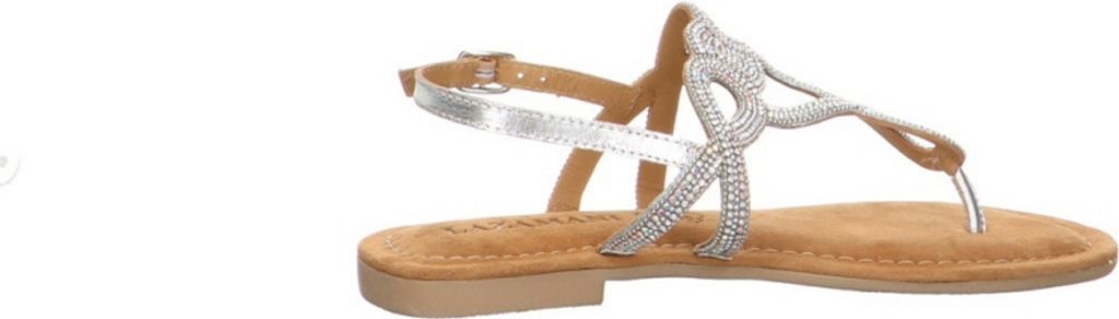 Lazamani Emily Damen Ledersandalen Silver Größe 40
