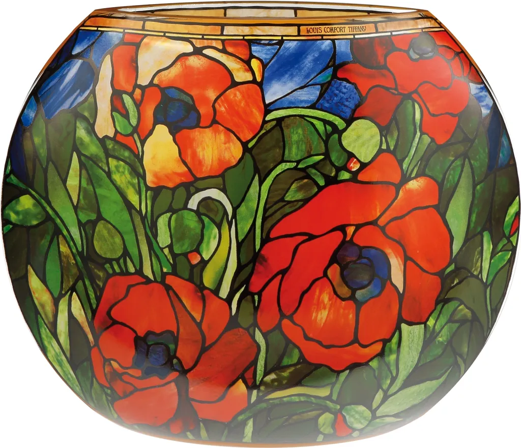 Vase en verre Tiffany Mohnblume Goebel idéal pour un cadeau artistique