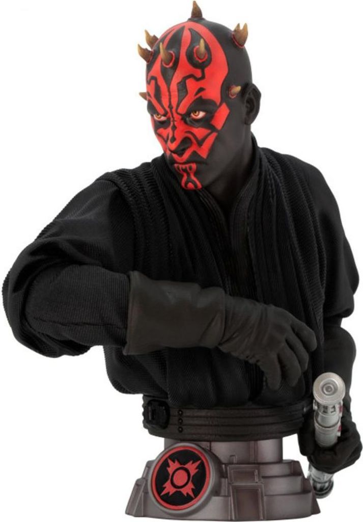 A bust of Darth Maul from Star Wars.