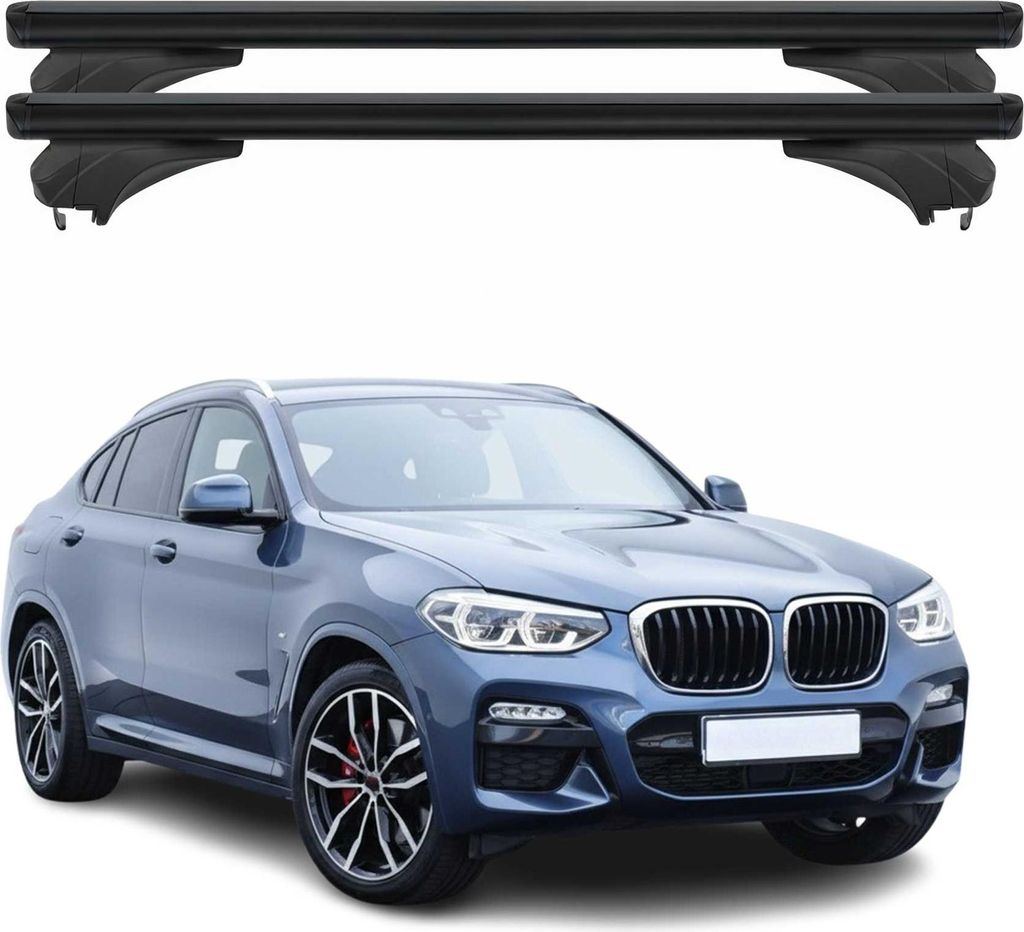Menabo Dachträger Grundtäger für BMW X4 G02 2018-2025 Aluminium Schwarz 2 tlg