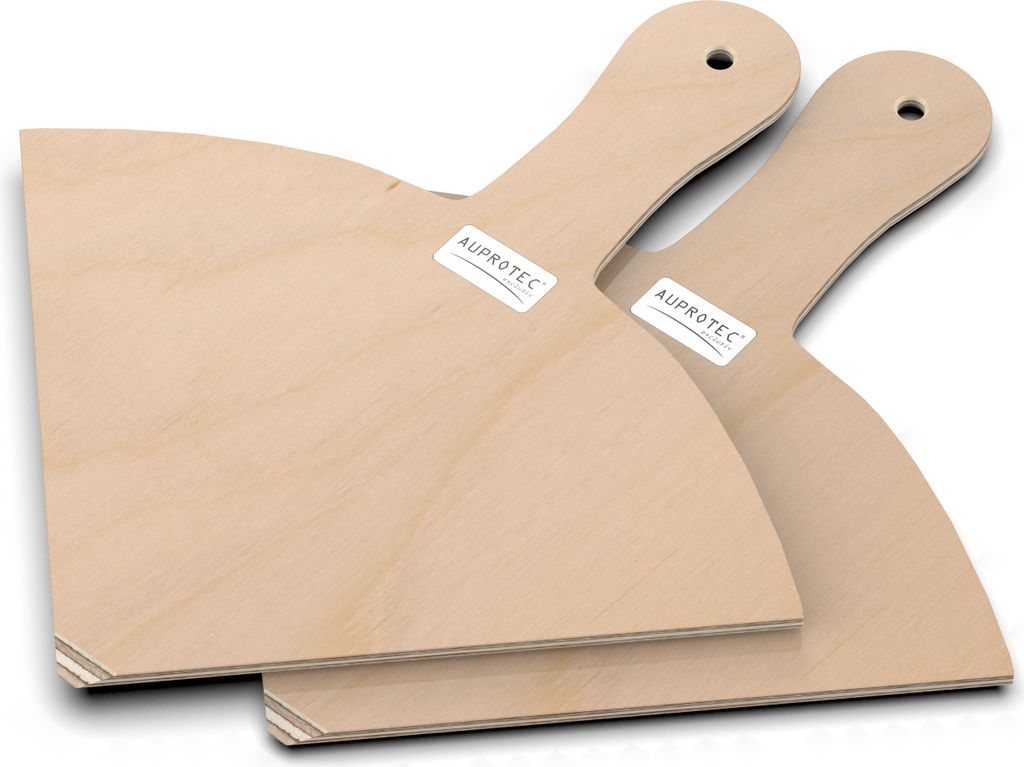 2er Set AUPROTEC Pizzaschaufel Modell Angie: Größe M 16 cm Holz Pizzaschieber Pizzabrett
