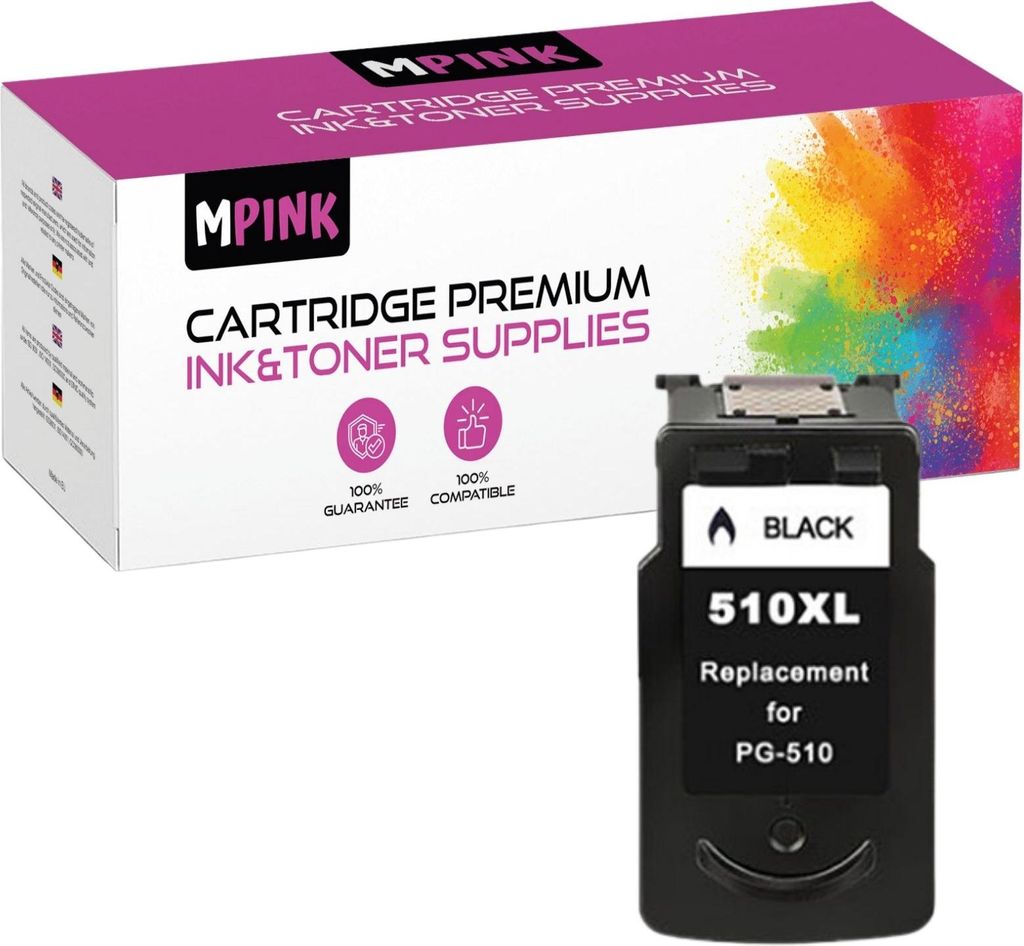 Druckerpatronen für Canon PG-510 Schwarz Pixma IP2700 MP230 240 282 480 490 Series