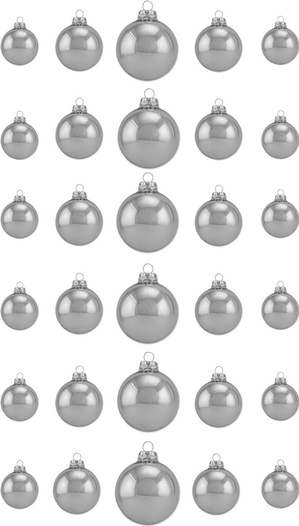 Thüringer Glasdesign Weihnachtskugel-Set 30-tlg. - Silber