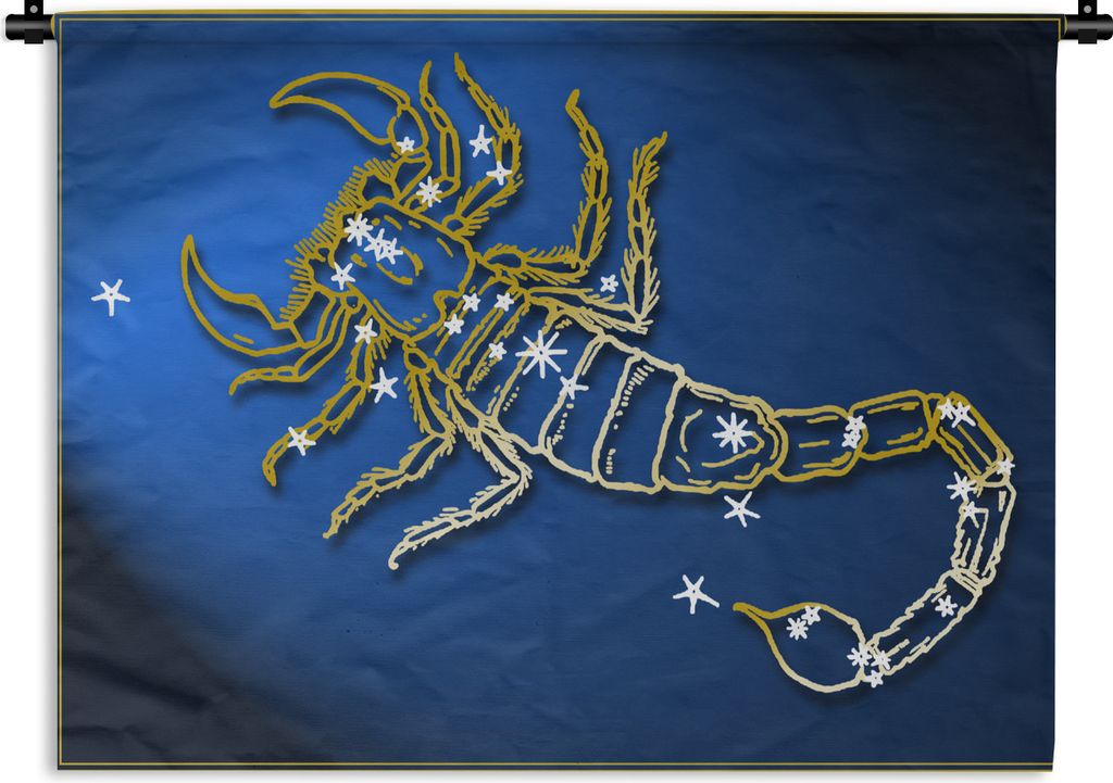 MuchoWow Wandteppich Wandbehang Sternbild - Skorpion - Sterne 150x112 cm Tapisserie Dekoration Wandtuch - Wanddecke - Wandteppiche