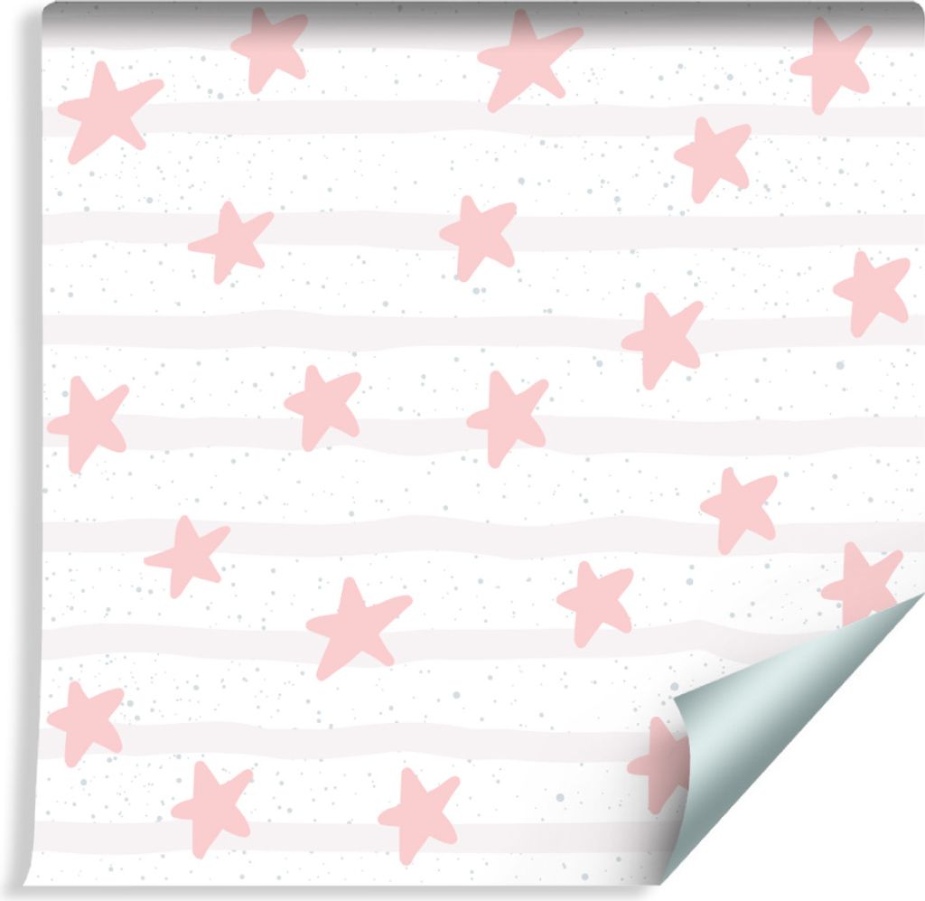10m VLIES TAPETE Rolle Kinderzimmer Sterne in Pastellfarben XXL