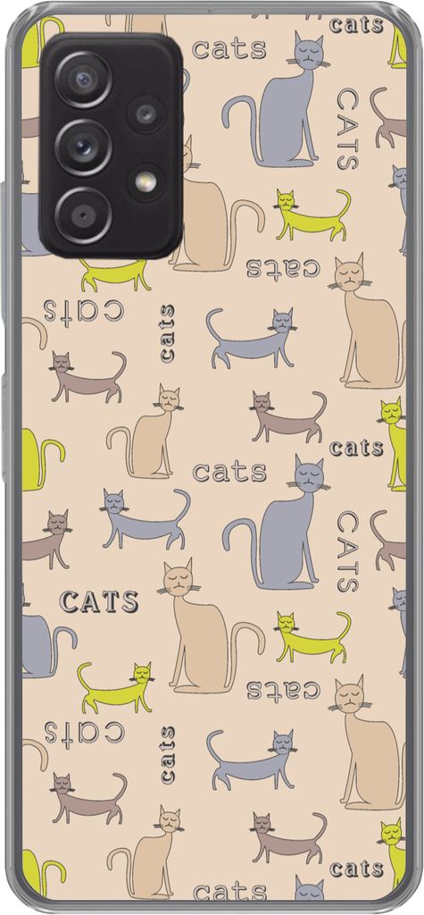 MuchoWow Handyhülle Schutzhülle Hülle für Telefoonhoesje Samsung galaxy a73 Muster - Katze - Zitat - Jungen - Mädchen - Kinder - Kind Siliko...