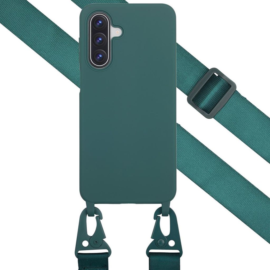 Selencia SilikonHülle mit abnehmbarem Band Samsung Galaxy A17 (5G) / (4G) - Dunkelgrün