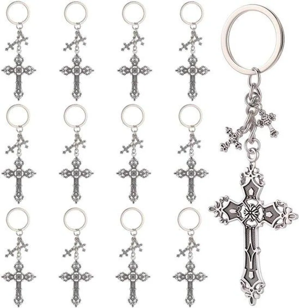 Pendentif Croix en Métal Argenté pour Portefeuille Réparation