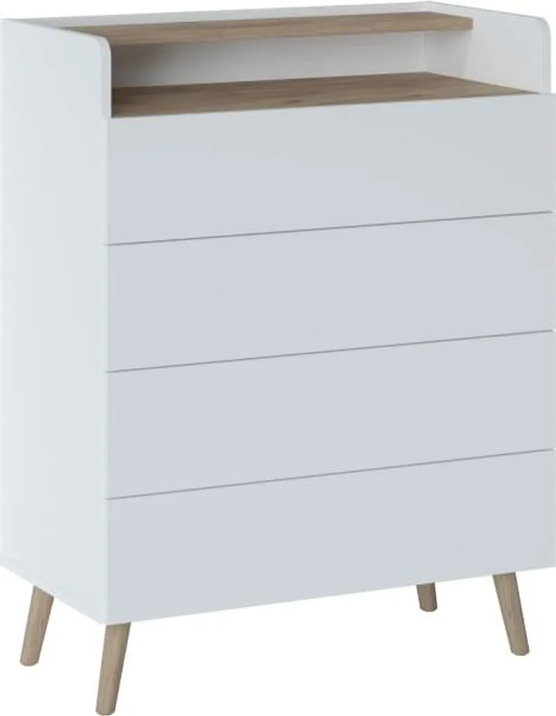 Commode Skandi anti-désordre avec étagère ouverte pour chambre rangée