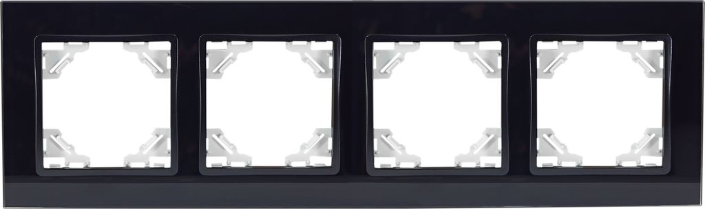 4-fach Glas Rahmen horizontal QUADRA schwarz Produktbild 