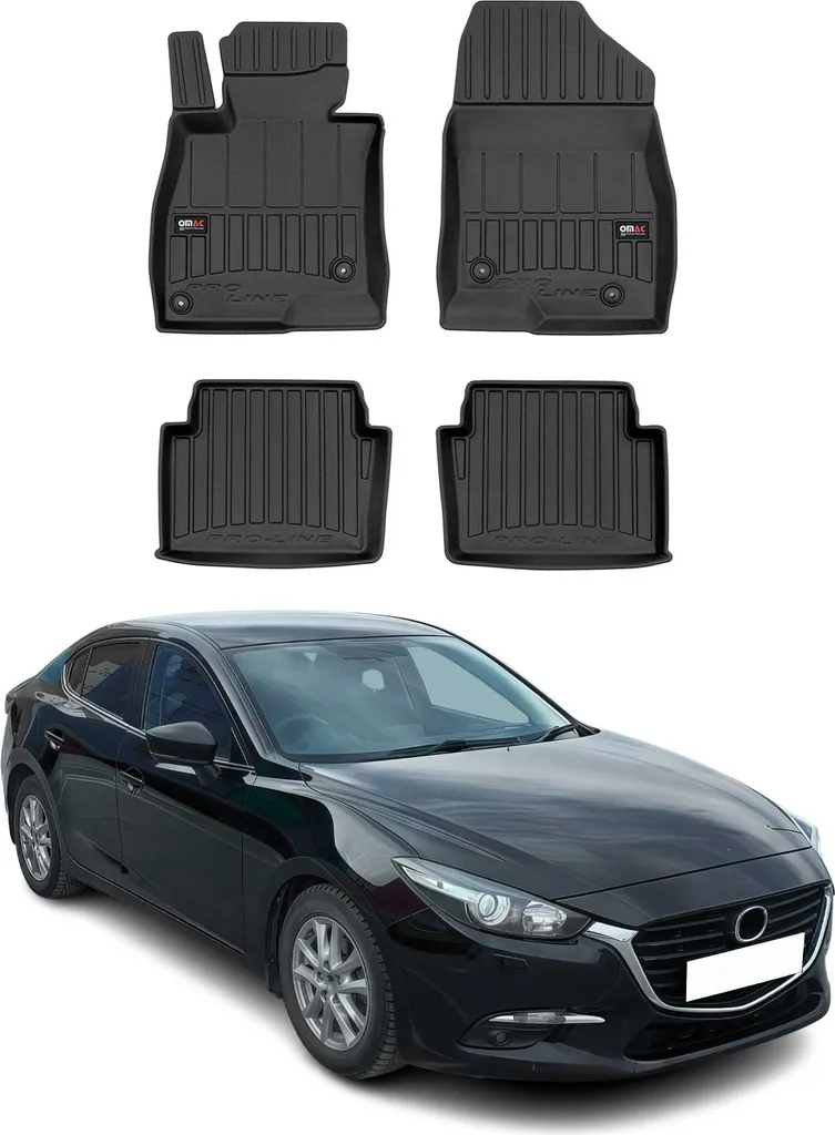 Tappetini Mazda 3 2013-2019 in TPE Nero 4 pz - Protezione Su Misura