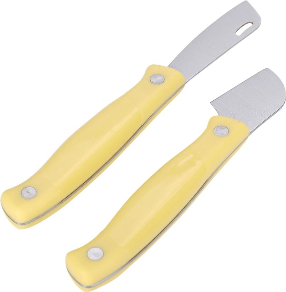 2-teiliges Veredelungsmesser-Set aus Kohlenstoffstahl fš¹r S?mlinge und Obstb?ume, gelber Griff
