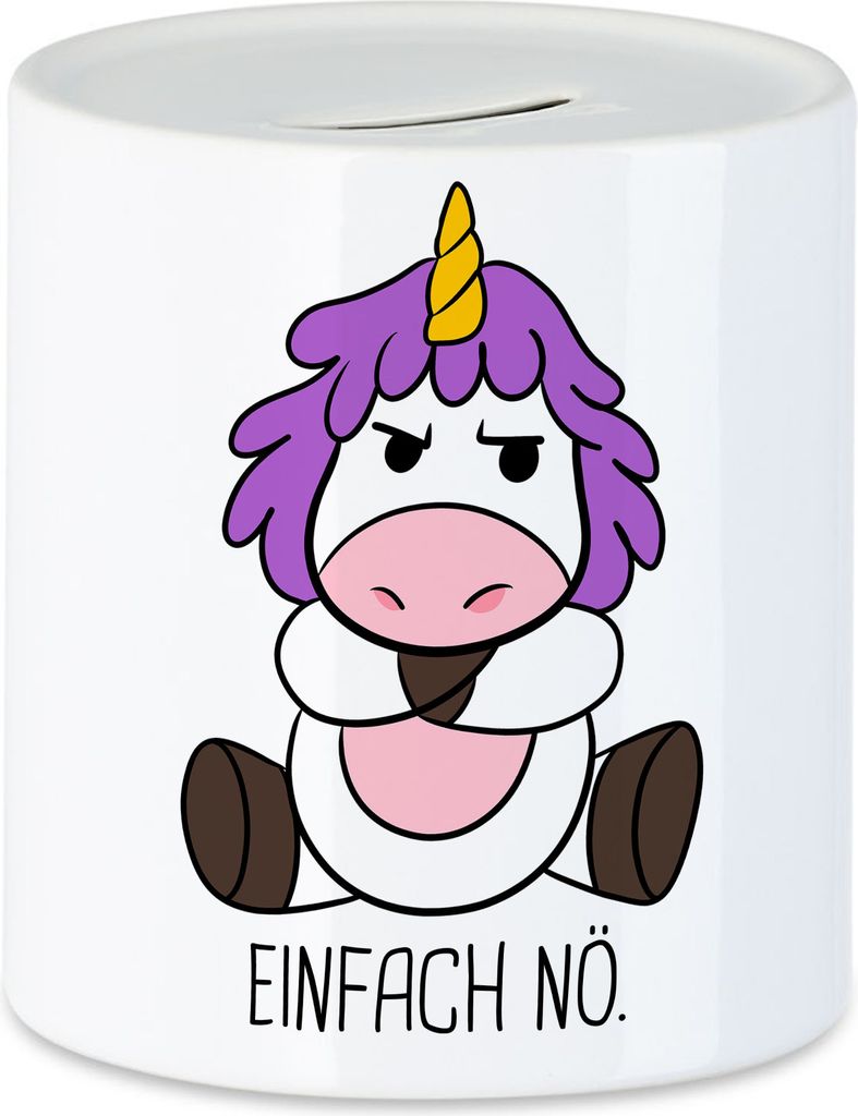 Einfach Nö Tasse Lustig Einhorn unhöflich Spruch Geschenk Kollege Kollegin Spardose