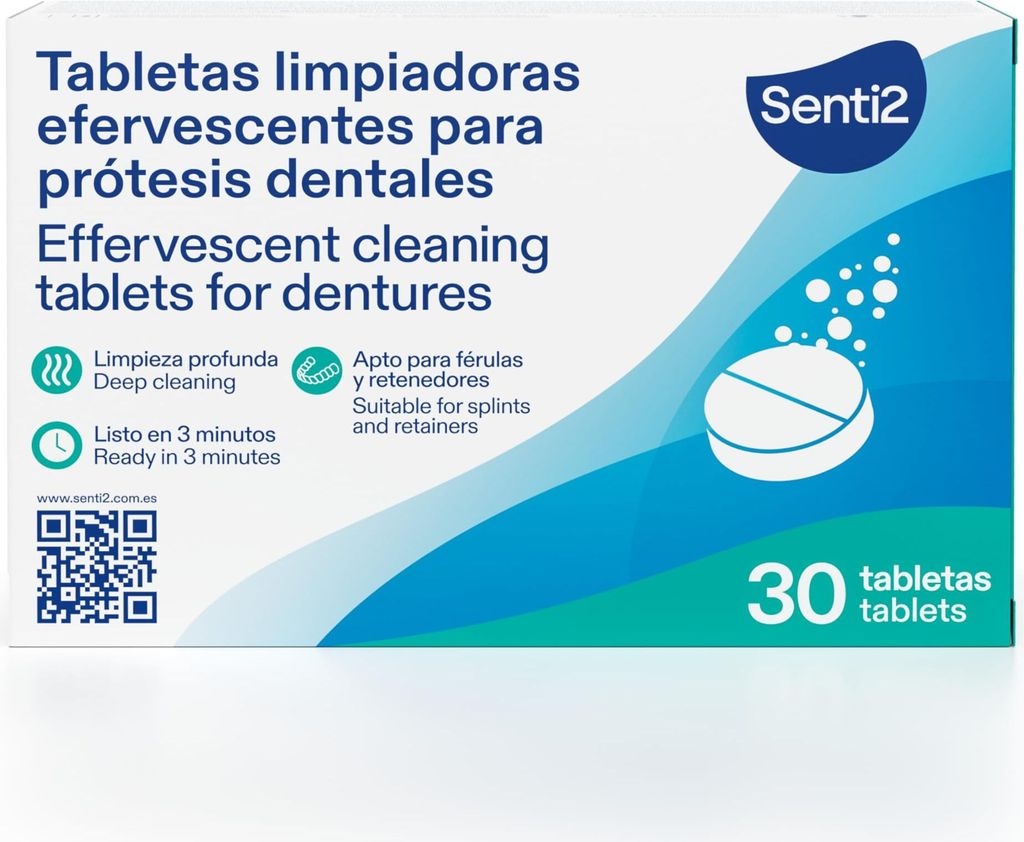 Senti2 Cleaning Tablets For Dental Prostheses, 30 Pieces