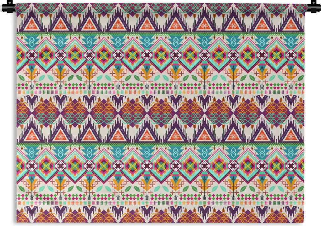 MuchoWow Wandteppich Wandbehang Azteken - Südamerika - Muster 150x112.50 cm Tapisserie Dekoration Wandtuch - Wanddecke - Wandteppiche