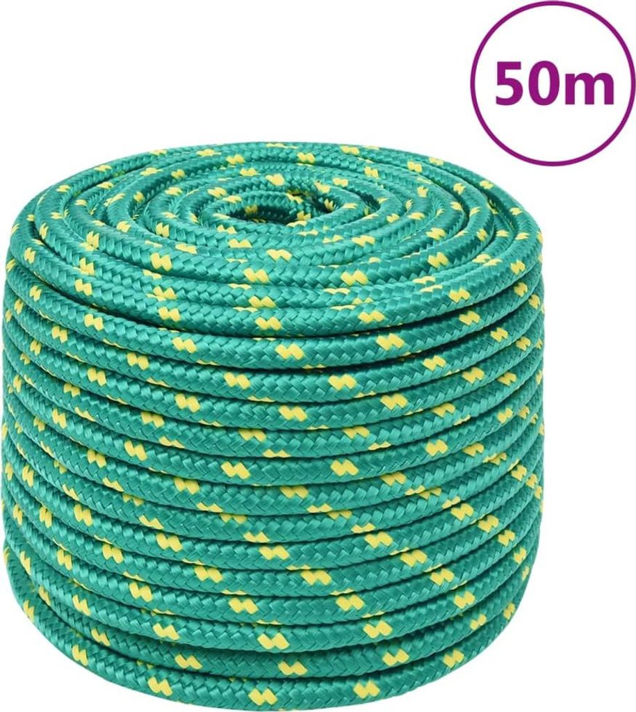 vidaXL Corda per barca verde 14 mm 50 m polipropilene Immagine del prodotto 