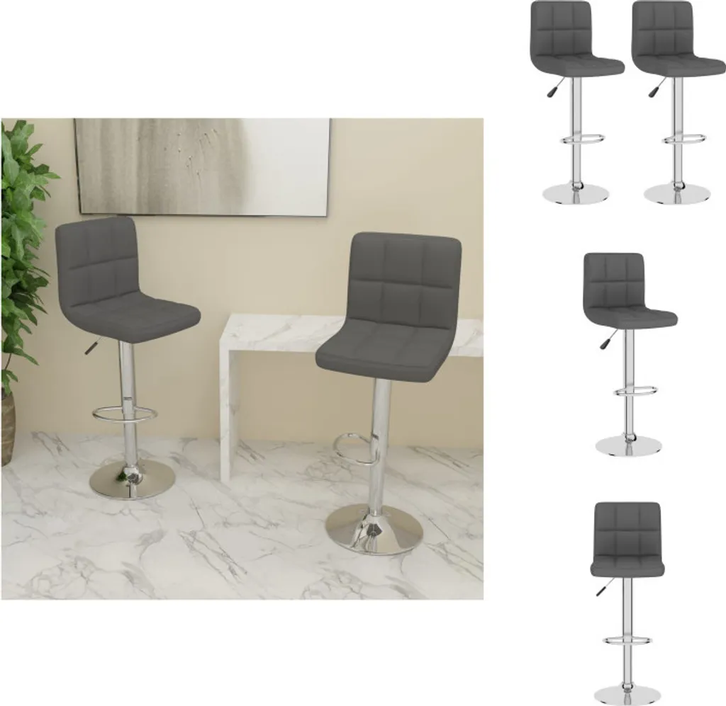 vidaXL Sgabello da bar 2 pz. Tessuto grigio scuro - Sgabello da bar