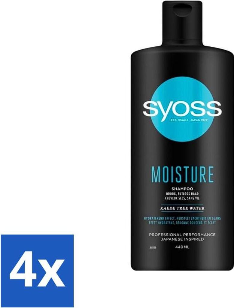 Syoss Moisture Shampoo - Shampoo - Feuchtigkeitsspendend - 440 ml - Vorteilspack - 4 Stücke