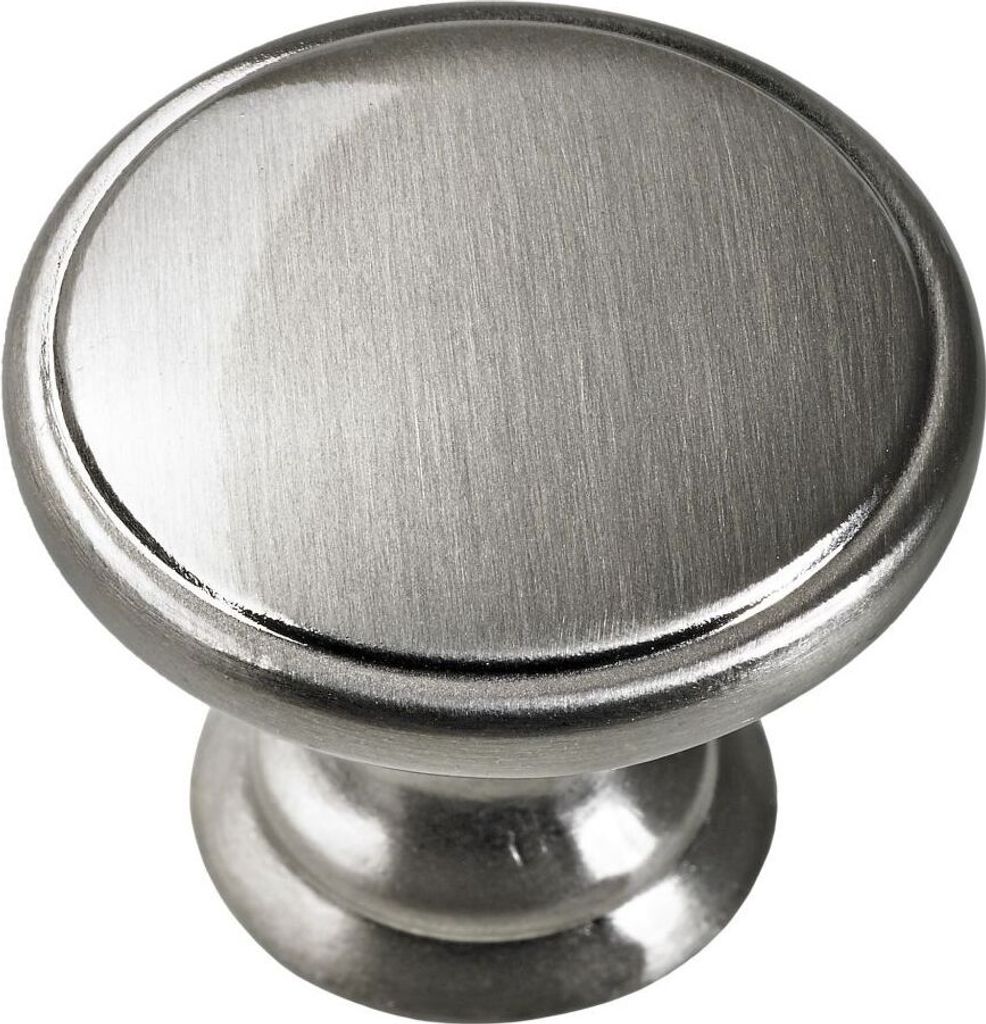 Hettich Möbelknopf Zinkdruckguss Edelstahl-Optik Ø 32 mm - Produktbild 