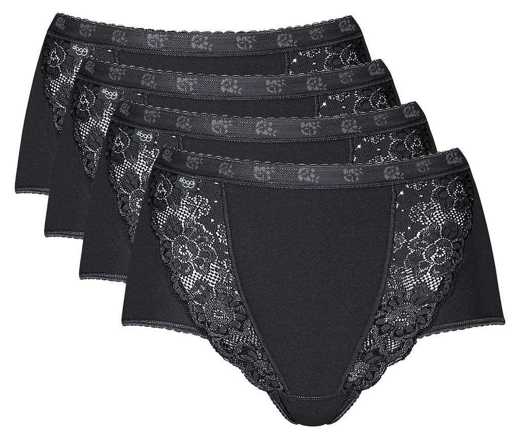 Sloggi Damen Unterhose Chic Maxi , 4-Pack, 38, Schwarz Produktbild 