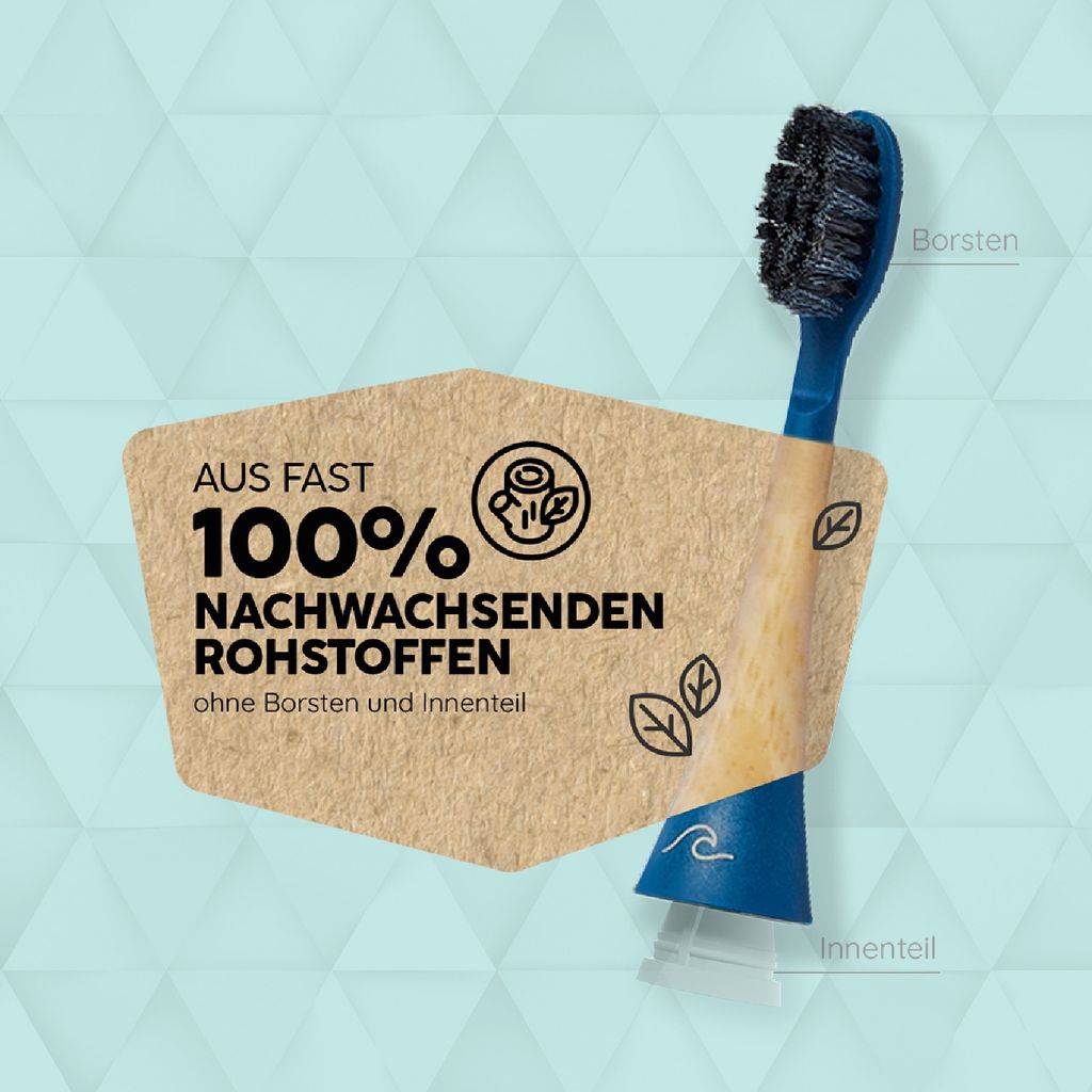 HAPPYBRUSH Ersatz-Aufsteckbürsten Ocean ECO VIBE 3, 3er Set Produktbild 4