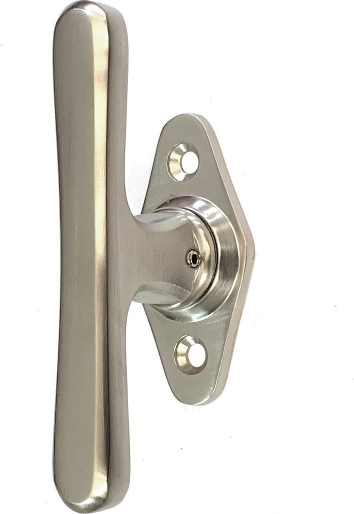 Fenstergriff in Messing vernickelt matt - Fensterolive - 10,0x4,3cm