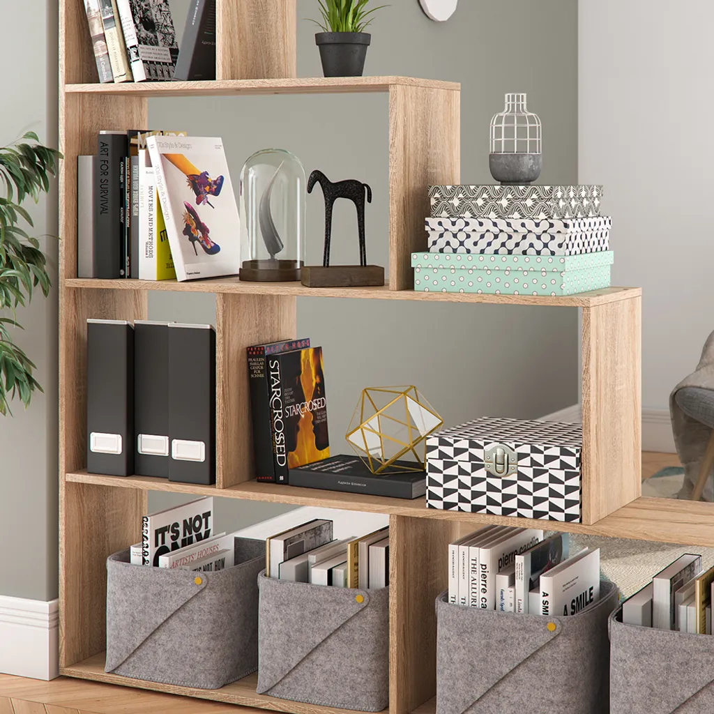Étagère Vicco Sonoma 163x155cm Modèle 34597 Bibliothèque Design Robuste - 5