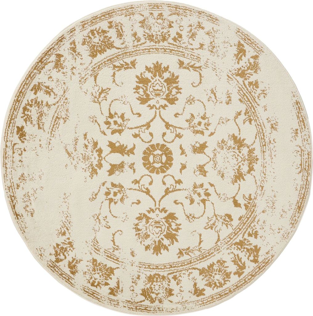 Interiyou Teppich Suzuka Cream/Gelb ø 120 cm rund
