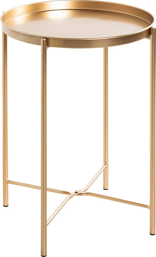 HAKU Beistelltisch gold - Metall, B/H/T: 39x50x39 cm