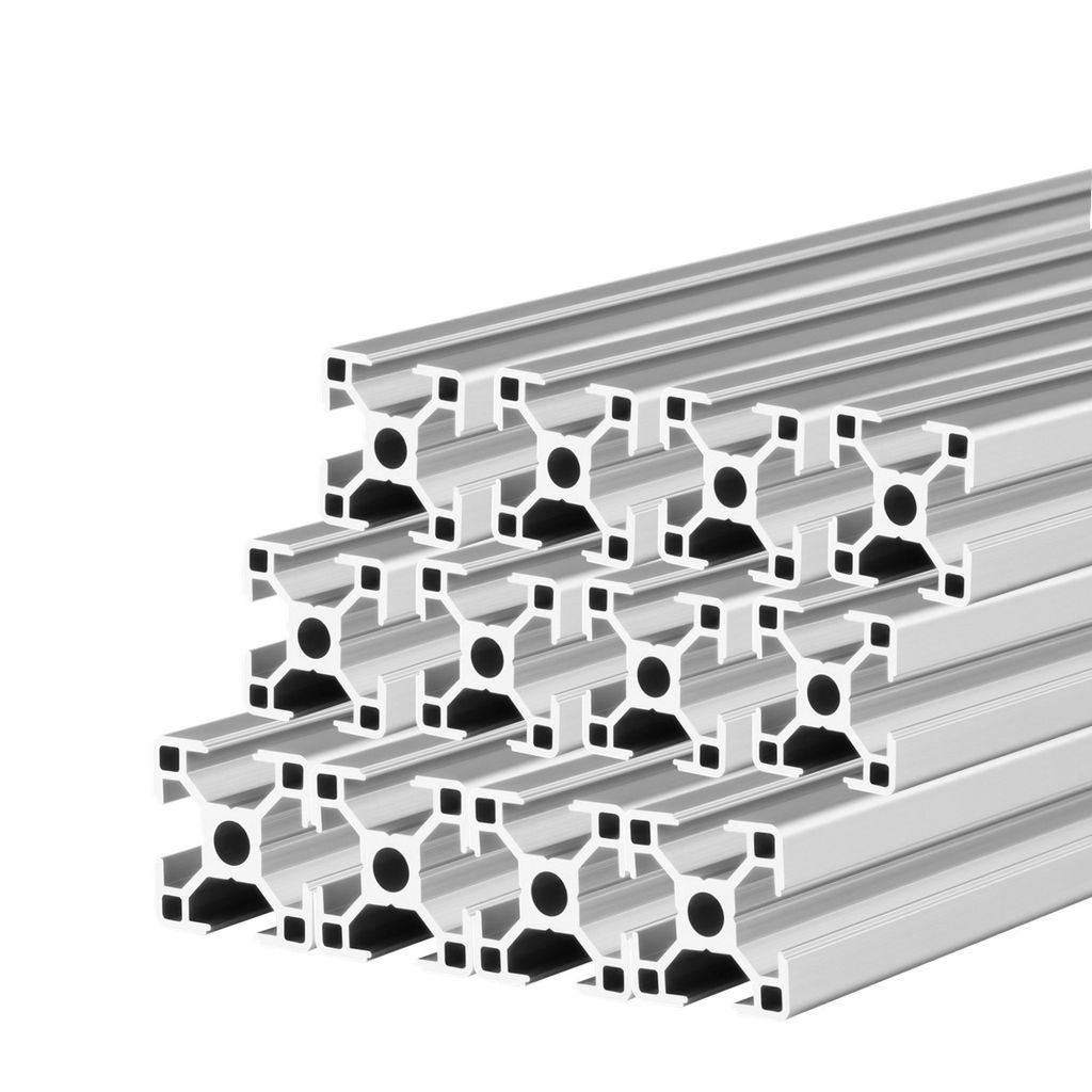 Konstruktionsprofil 30x30mm im Zuschnitt, Nut 8, Typ-I, 1-2 Meter, Systemprofil, Montageprofil, Vierkantprofil, Alu Profil (12, SILBER ELOXIERT, 30...