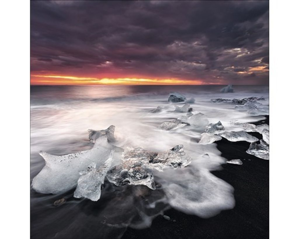 Glasbild Crushed Ice 80x80 cm