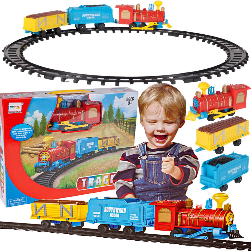 Malplay elektrischer zug mit waggons und kaufland de