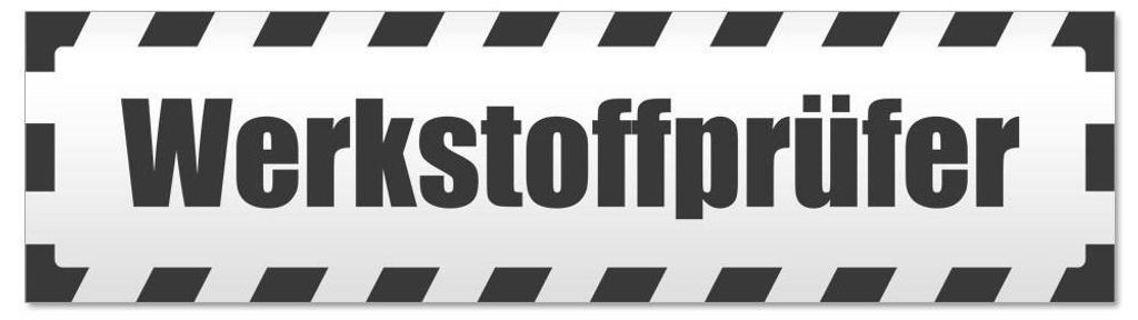 Kiwistar - Autoaufkleber - Dunkelgrau - 45 x 12 cm - Werkstoffprüfer gestreift - Hinweis Aufkleber Sticker für Auto, Kfz, Fahrrad, PKW, LKW