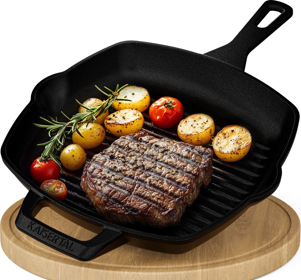 KAISERTAL® Grillpfanne - 26cm Premium Grillpfanne Gusseisen Produktbild 