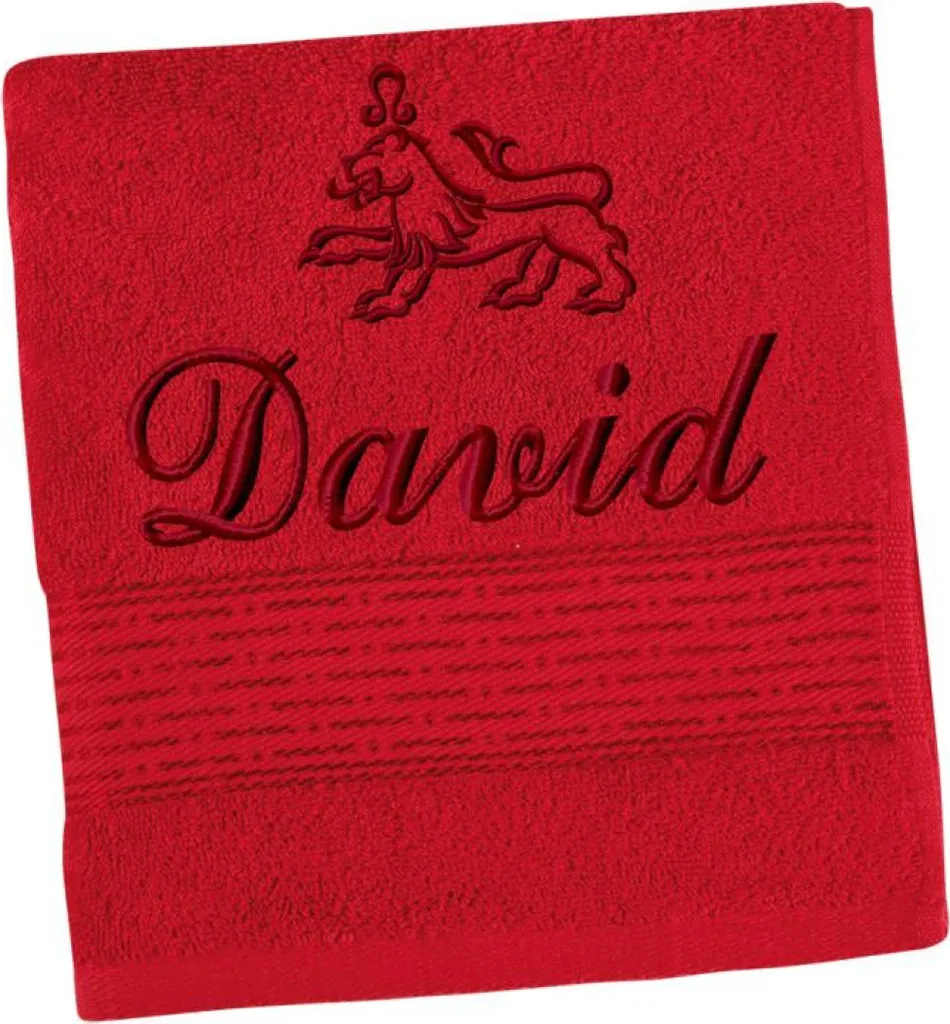 Serviette de sport rouge personnalisée avec prénom et signe astrologique