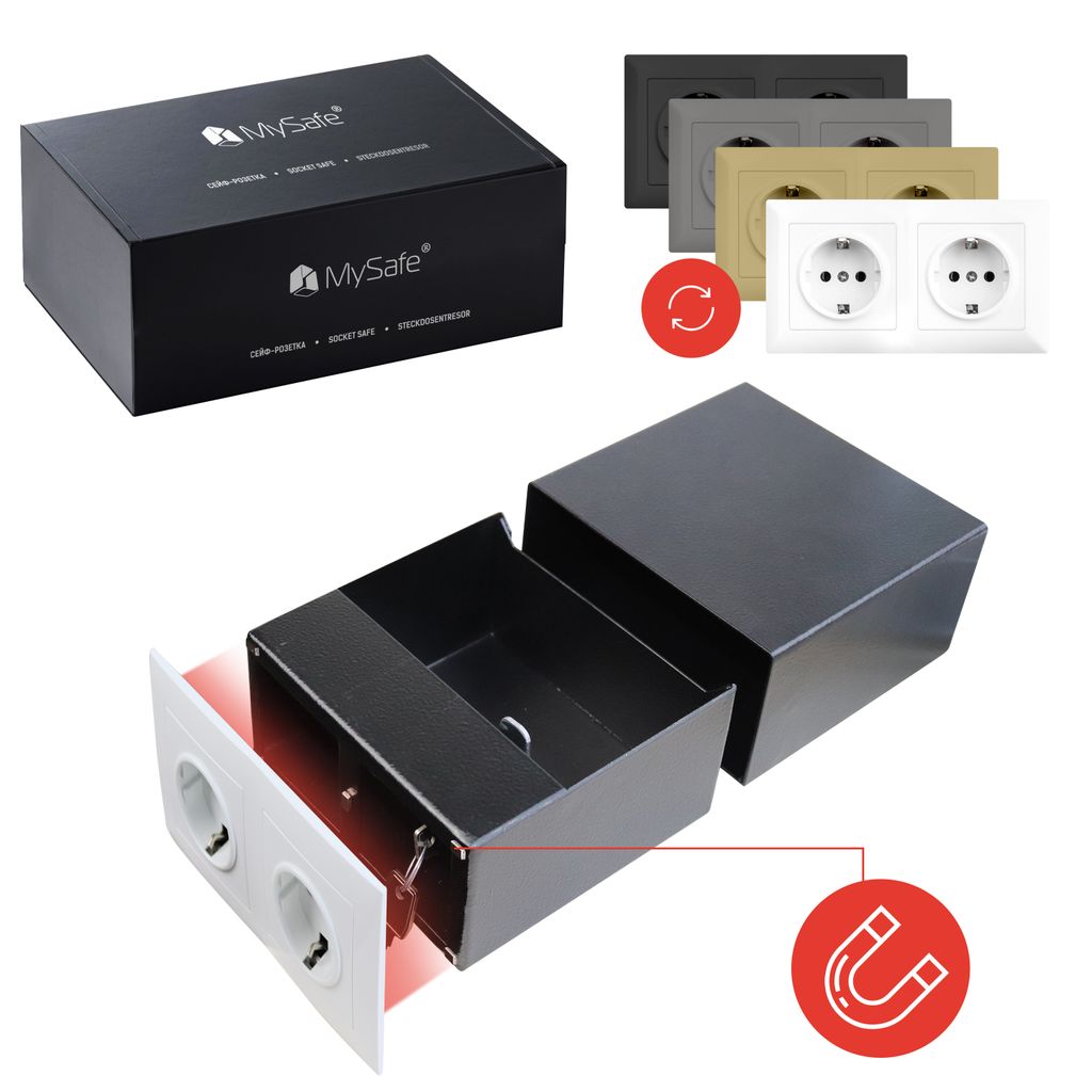 STECKDOSENTRESOR Wandtresor Safe GEHEIMVERSTECK STECKDOSENSAFE Doppelsteckdose Tresor