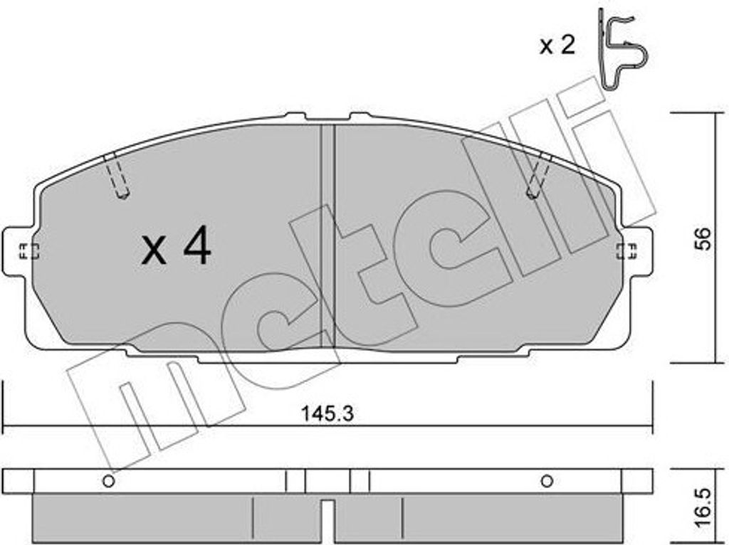 METELLI Bremsbeläge Satz Vorne Bremsklötze für TOYOTA HIACE IV Kasten (LXH1, RZH1, LH1) 22-0434-0