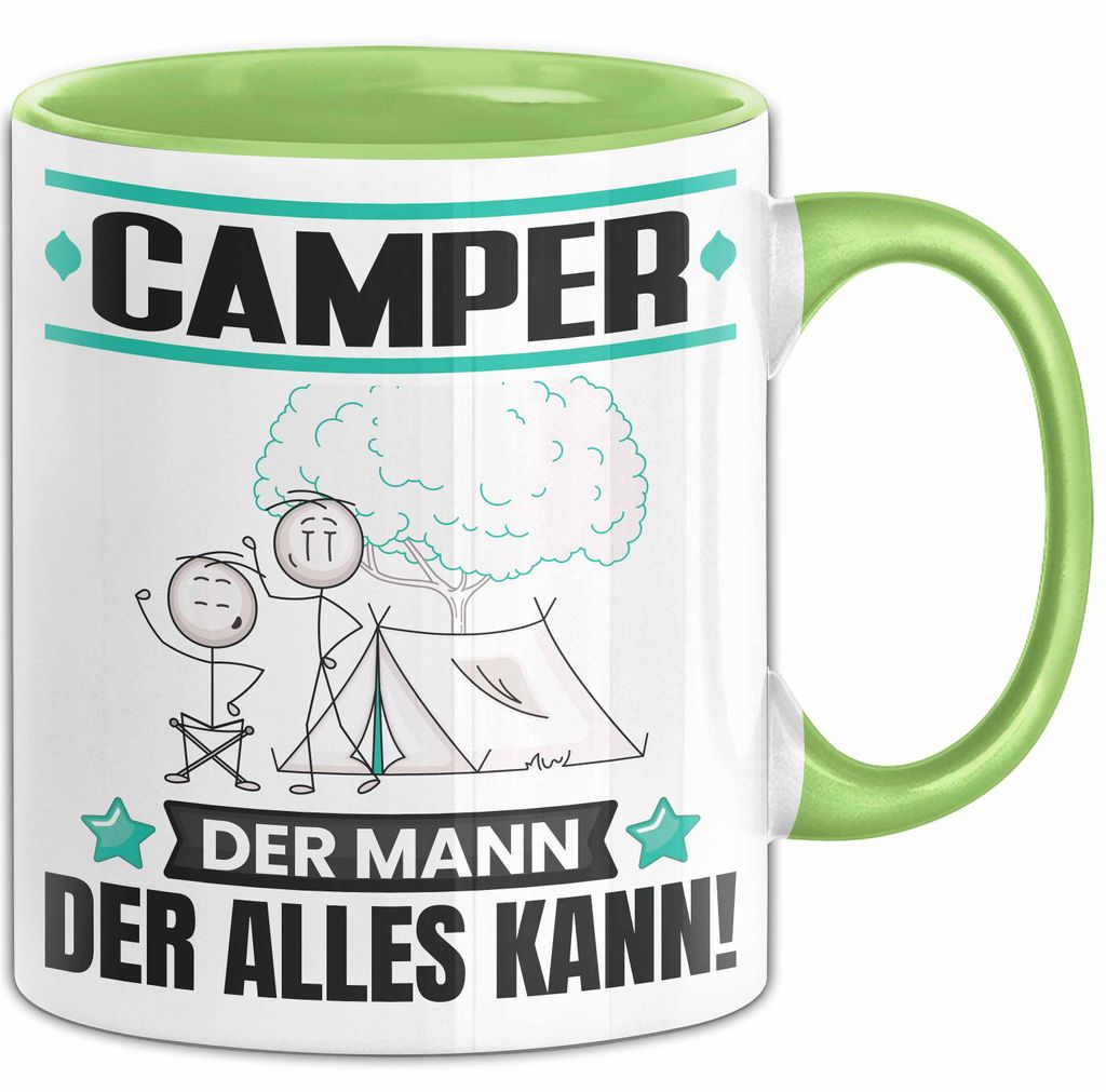 Camper Tasse Geschenk für Camper Der Mann Der Alles Kann Geschenkidee zum Geburtstag (Grün)