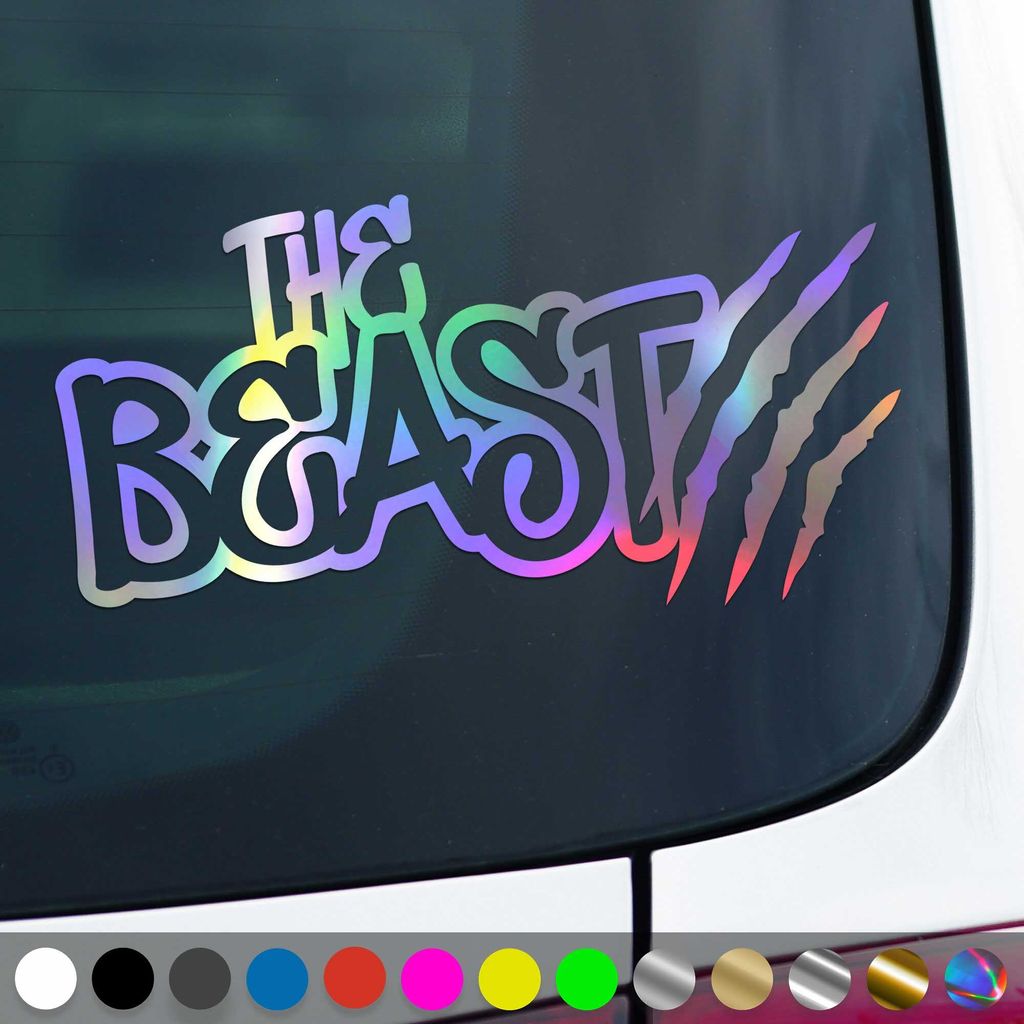 PantherPixel The Beast Aufkleber Monster Krallen Kratzer Sticker Auto Geschenkidee Farbe Oilslick-Hologramm