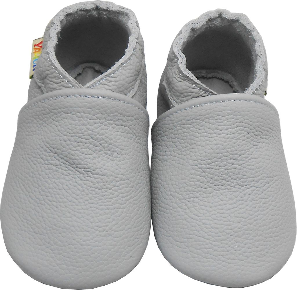 Weiche Yalion Baby Krabbelschuhe Lauflernschuhe Lederpuschen aus echtem Leder Einfarbig hellblau ( 21-24 M, EU 24-25 )