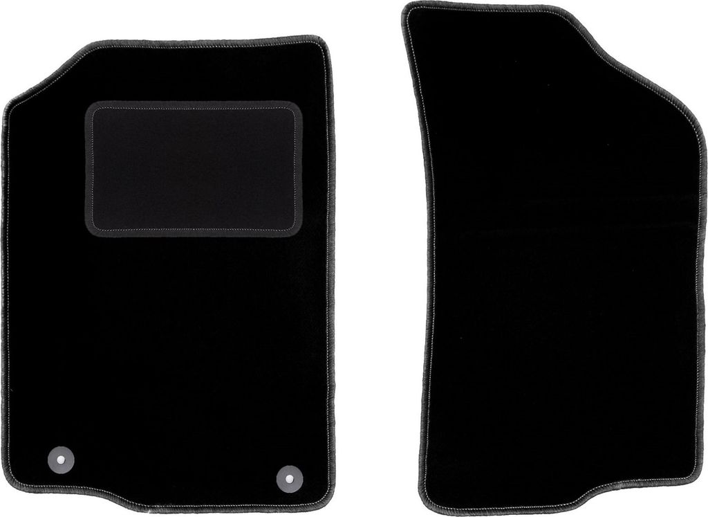 Velours-Fußmatten Vorne passend für Volkswagen Scirocco II (Coupe, Bj. 1981-1992) – schwarz, passgenau, mit Befestigungen set 2 Stk. - STANDARD