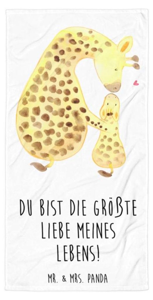 Mr. & Mrs. Panda Handtuch Giraffe Kind - Weiß - Geschenk, Frottee-Handtuch, Großes Badehandtuch, Duschhandtuch, Mama, Mutter, Lieblingsmensch, St...