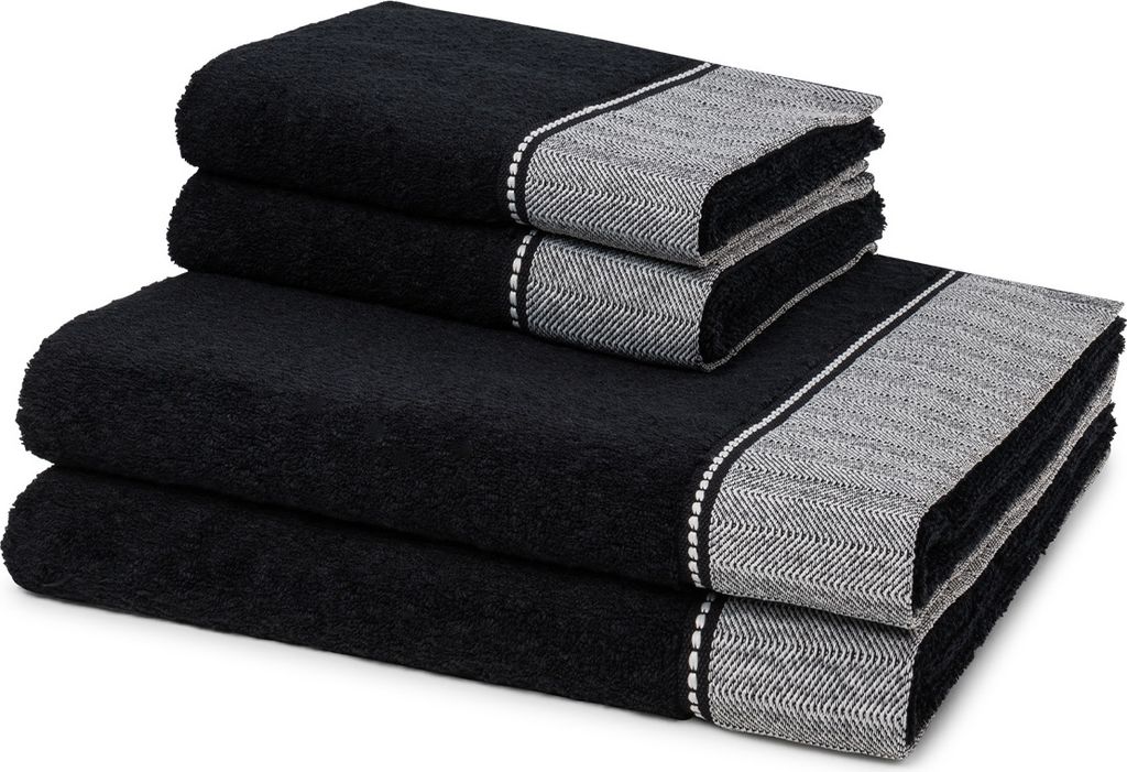 Möve Brooklyn 2 X Handtuch 2 X Duschtuch im Set Weicher Materialmix, Hautsympathisch, pflegeleicht und strapazierfähig, Zeitlos und elegant