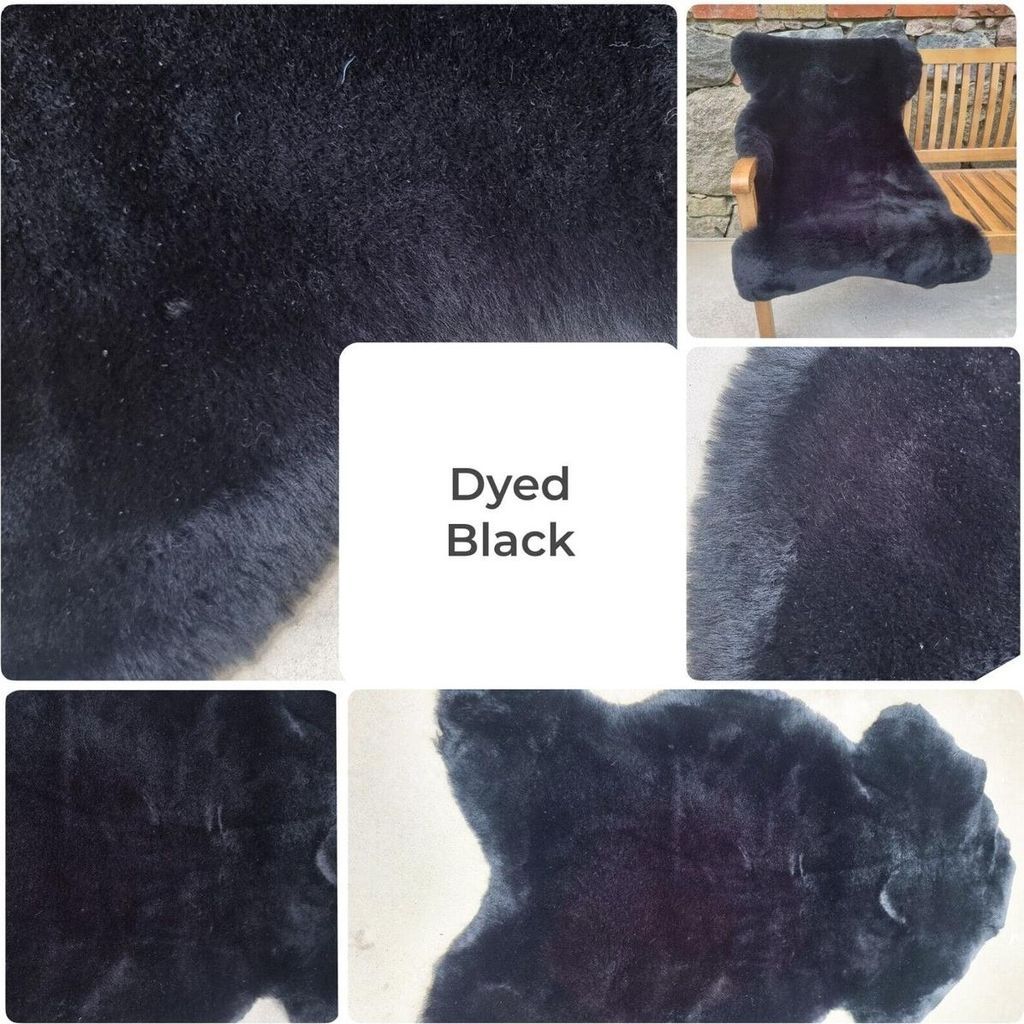 Merino Schaffell – Geschorenes Lammfell, 40x40cm eckig Schwarz dyed