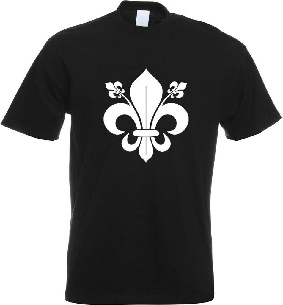 Kiwistar - T-Shirt - schwarz - französische Lilie Motiv Bedruckt Funshirt Design Print - mit Motiv Bedruckt - Funshirt Design - Sport - Freizeit -...